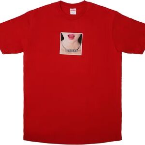 Supreme Red Necklace Tee - Size Small, Stickers Included